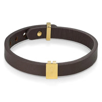 Gold / Dark Brown Leather
